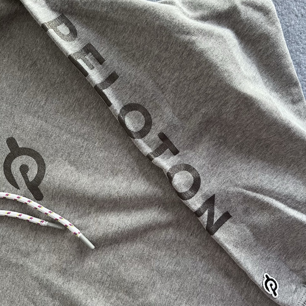Peloton Men's Hoodie Size L Gray Pullover Logo Drawstring Activewear Cotton - Picture 4 of 14